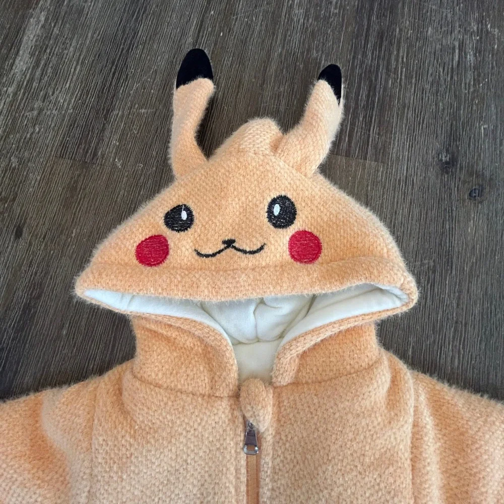Pokemon Pikachu Baby Hooded Bunting Snowsuit Fleece coat Halloween 66cm 0-3M